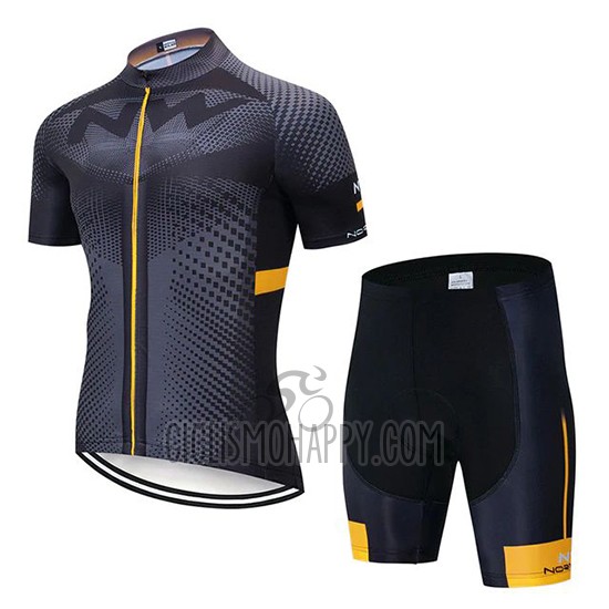 Northwave Cycling Jersey Bib Short 2020 Men Short Sleeve Gray Black Yellow