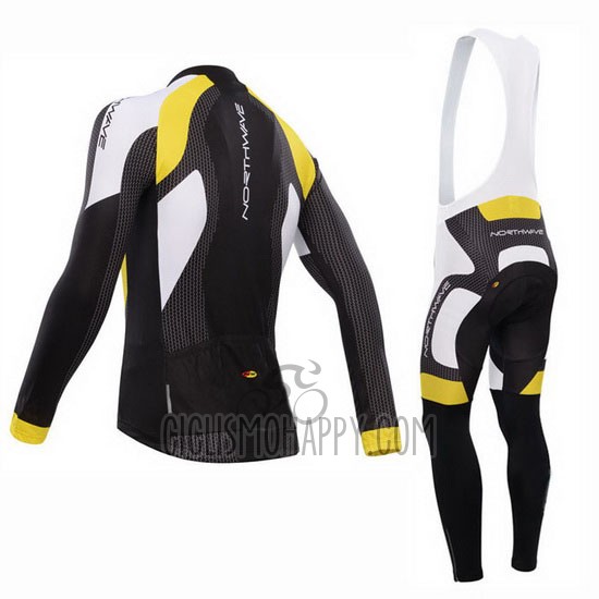Northwave Cycling Jersey Bib Tight 2015 Men Long Sleeve Black and Yellow