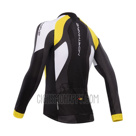 Northwave Cycling Jersey Bib Tight 2015 Men Long Sleeve Black and Yellow