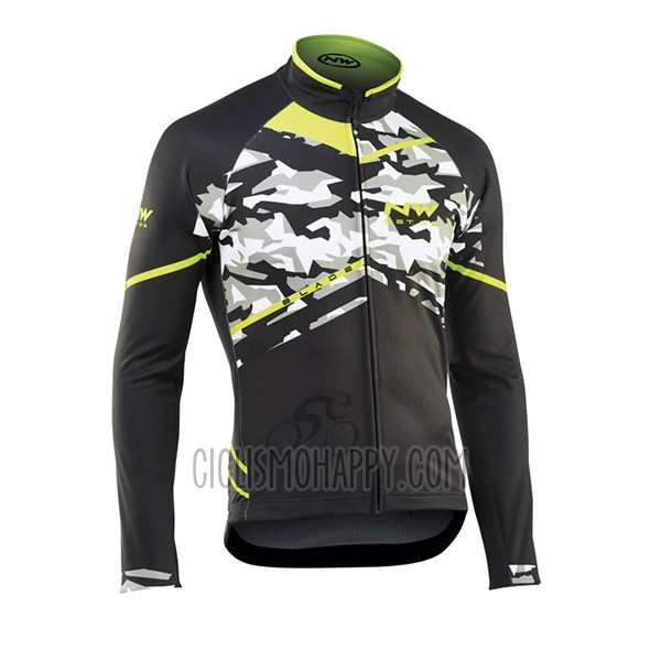 Northwave Cycling Jersey Bib Tight 2017 Men Long Sleeve Black and Camouflage