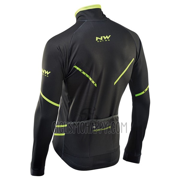 Northwave Cycling Jersey Bib Tight 2017 Men Long Sleeve Black and Green