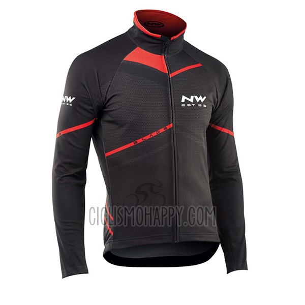 Northwave Cycling Jersey Bib Tight 2017 Men Long Sleeve Black and Red