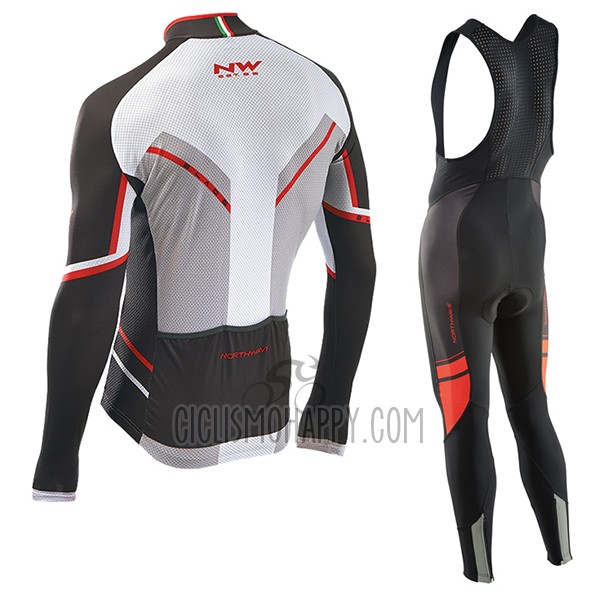 Northwave Cycling Jersey Bib Tight 2017 Men Long Sleeve Black and White