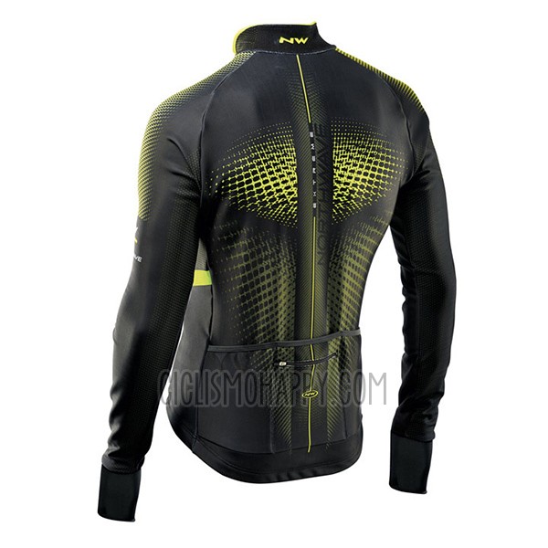 Northwave Cycling Jersey Bib Tight 2017 Men Long Sleeve Green and Black