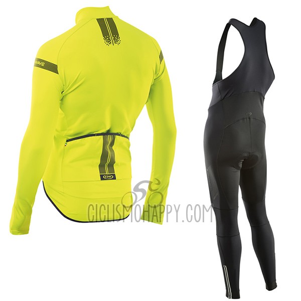 Northwave Cycling Jersey Bib Tight 2017 Men Long Sleeve Yellow