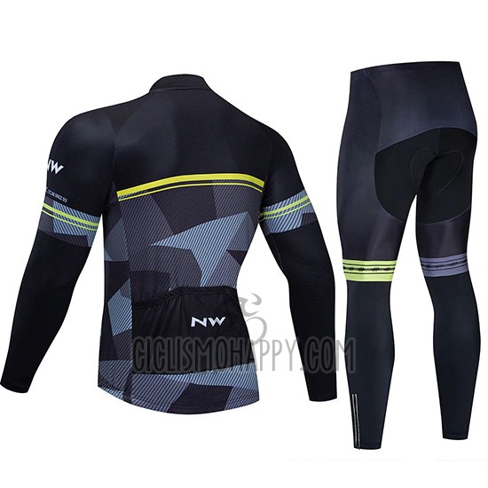 Northwave Cycling Jersey Bib Tight 2019 Men Long Sleeve Black Gray