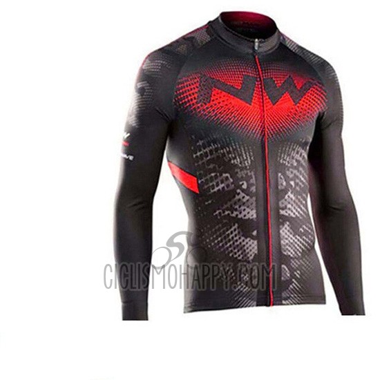 Northwave Cycling Jersey Bib Tight 2019 Men Long Sleeve Black Red