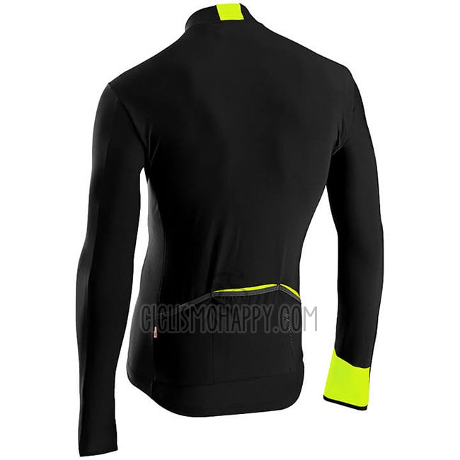 Northwave Cycling Jersey Bib Tight  Men Long Sleeve Black Yellow