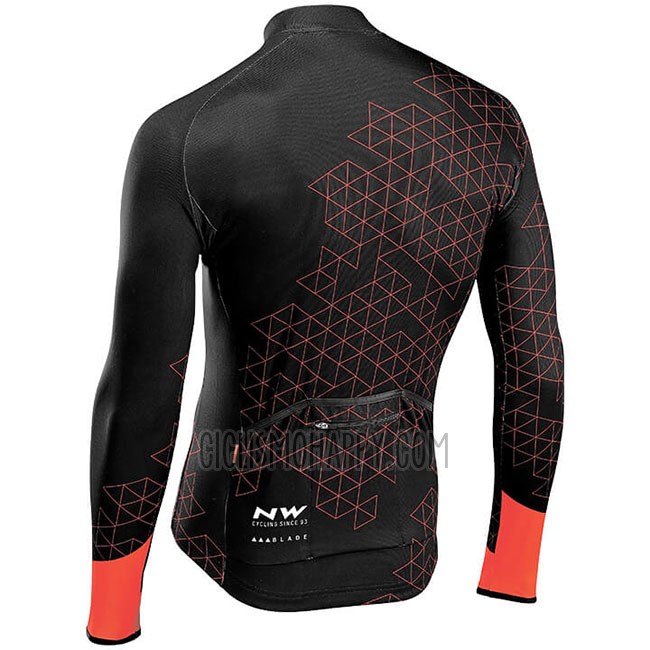 Northwave Cycling Jersey Bib Tight  Men Long Sleeve Red Black