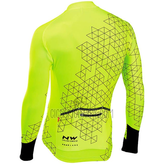 Northwave Cycling Jersey Bib Tight  Men Long Sleeve Yellow