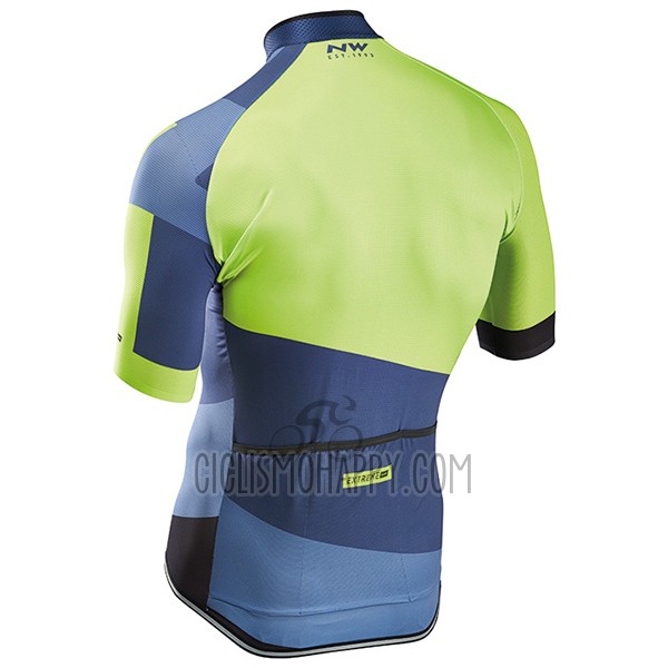 Northwave Extreme Cycling Jersey Bib Short 2017 Men Short Sleeve Green and Blue