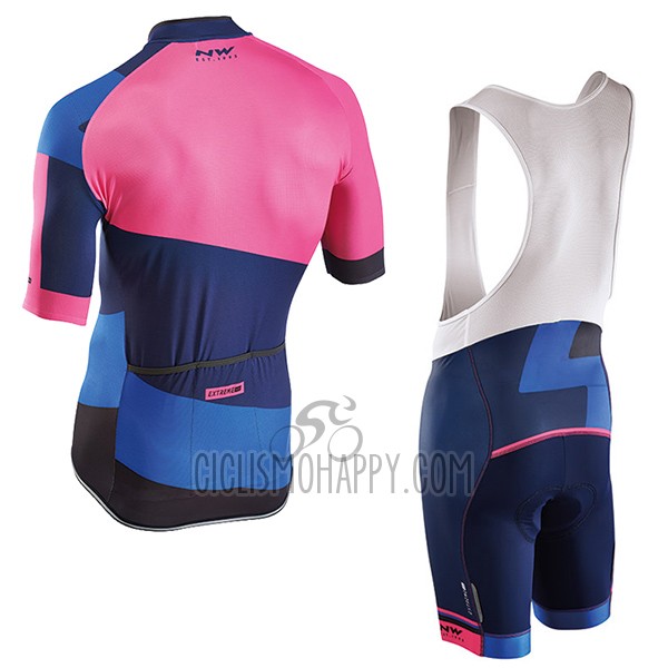 Northwave Extreme Cycling Jersey Bib Short 2017 Men Short Sleeve Red and Blue
