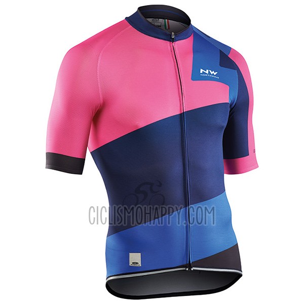 Northwave Extreme Cycling Jersey Bib Short 2017 Men Short Sleeve Red and Blue