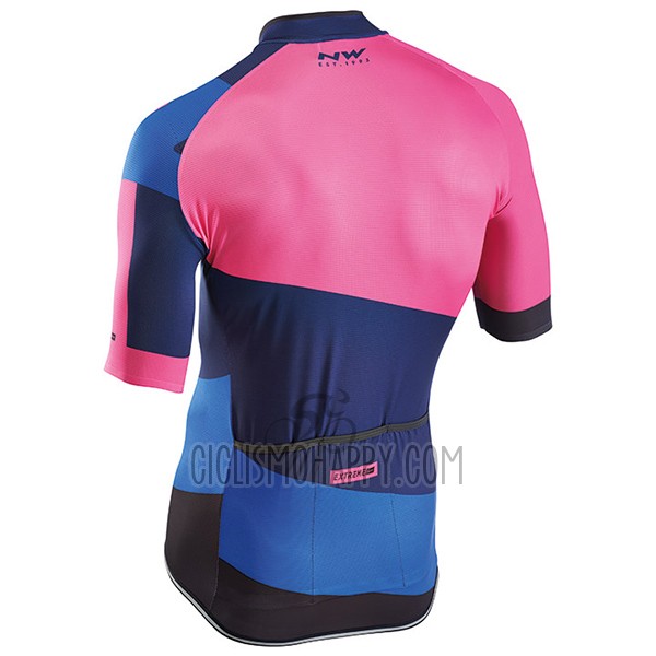 Northwave Extreme Cycling Jersey Bib Short 2017 Men Short Sleeve Red and Blue