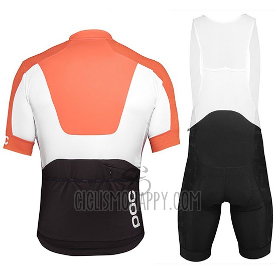 POC Cycling Jersey Bib Short 2018 Men Short Sleeve Orange White Black