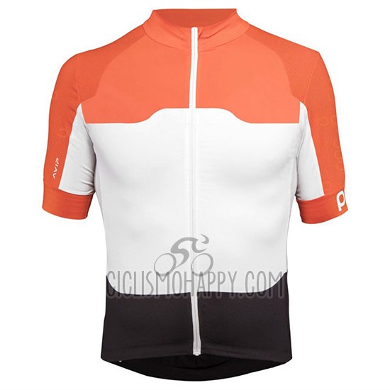 POC Cycling Jersey Bib Short 2018 Men Short Sleeve Orange White Black