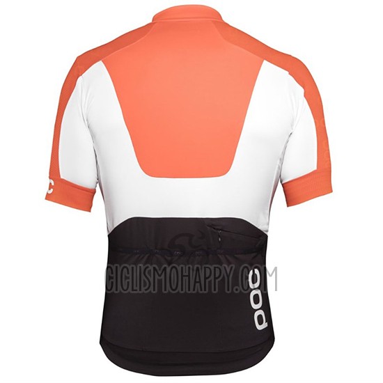 POC Cycling Jersey Bib Short 2018 Men Short Sleeve Orange White Black