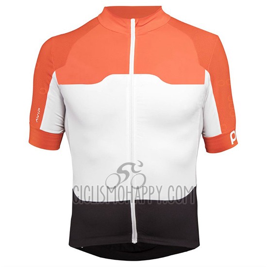 POC Cycling Jersey Bib Short 2018 Men Short Sleeve Orange and White