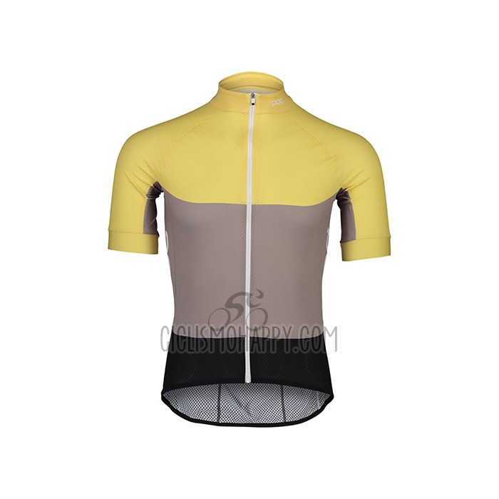 POC Cycling Jersey Bib Short 2021 Men Short Sleeve Yellow