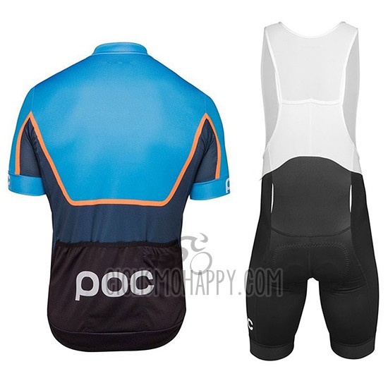 POC Essential Road Block Cycling Jersey Bib Short 2018 Men Short Sleeve Blue