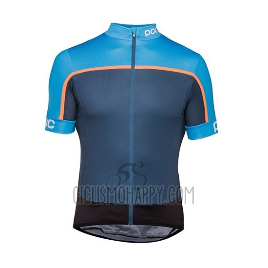 POC Essential Road Block Cycling Jersey Bib Short 2018 Men Short Sleeve Blue