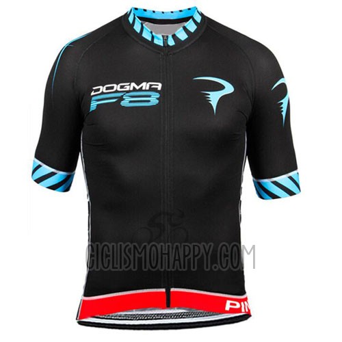 Pinarello Cycling Jersey Bib Short 2015 Men Short Sleeve Black and Blue