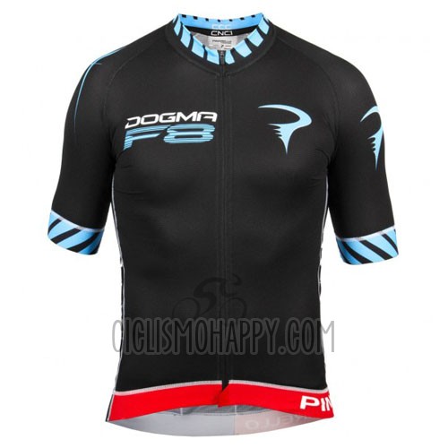 Pinarello Cycling Jersey Bib Short 2016 Men Short Sleeve Black and Blue