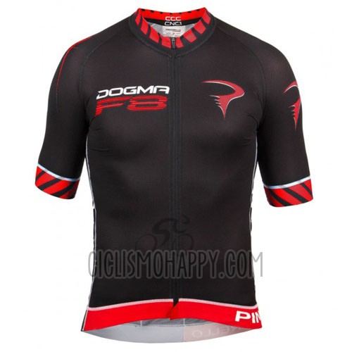Pinarello Cycling Jersey Bib Short 2016 Men Short Sleeve Black and Red