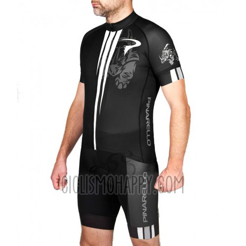 Pinarello Cycling Jersey Bib Short 2016 Men Short Sleeve Black and White