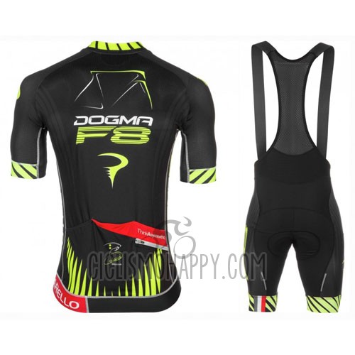 Pinarello Cycling Jersey Bib Short 2016 Men Short Sleeve Black and Yellow