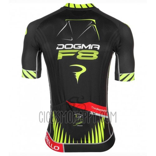 Pinarello Cycling Jersey Bib Short 2016 Men Short Sleeve Black and Yellow
