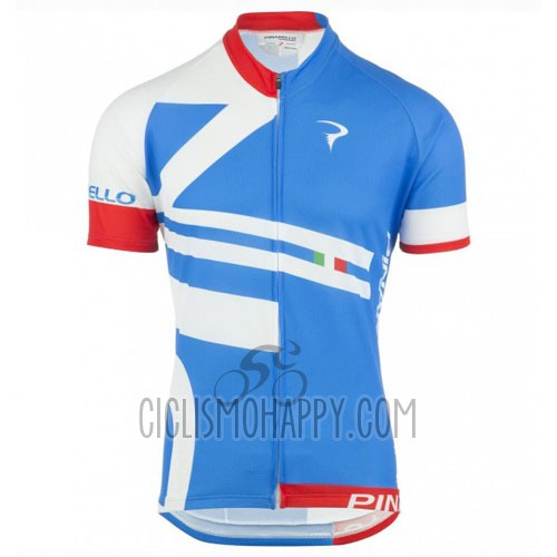 Pinarello Cycling Jersey Bib Short 2016 Men Short Sleeve Blue and White