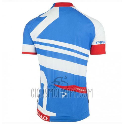 Pinarello Cycling Jersey Bib Short 2016 Men Short Sleeve Blue and White