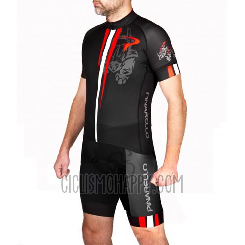 Pinarello Cycling Jersey Bib Short 2016 Men Short Sleeve Red and Black