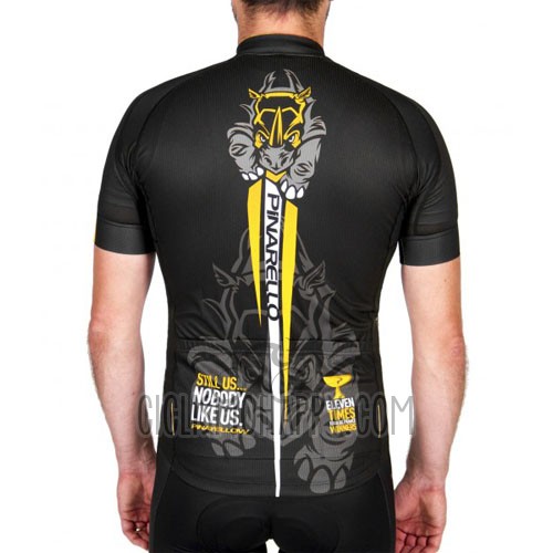 Pinarello Cycling Jersey Bib Short 2016 Men Short Sleeve Yellow and Black
