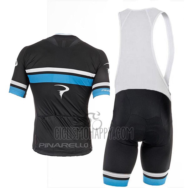 Pinarello Cycling Jersey Bib Short 2017 Men Short Sleeve Black and Blue