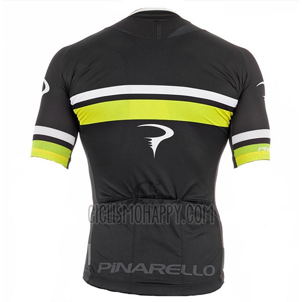 Pinarello Cycling Jersey Bib Short 2017 Men Short Sleeve Black and Yellow