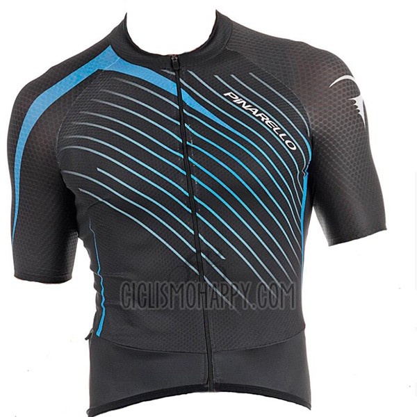 Pinarello Cycling Jersey Bib Short 2017 Men Short Sleeve Blue and Black