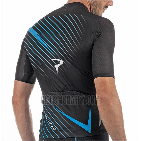 Pinarello Cycling Jersey Bib Short 2017 Men Short Sleeve Blue and Black