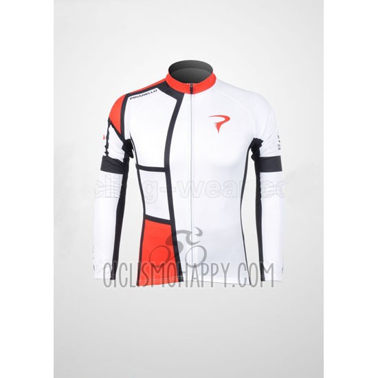 Pinarello Cycling Jersey Bib Tight 2012 Men Long Sleeve Red and White