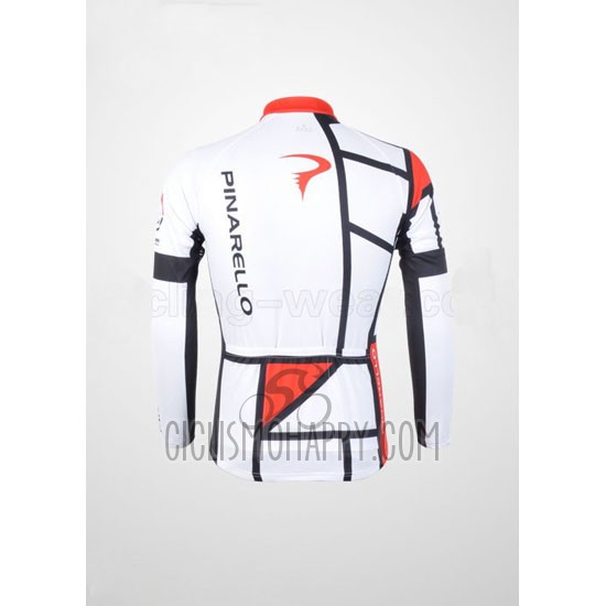 Pinarello Cycling Jersey Bib Tight 2012 Men Long Sleeve Red and White