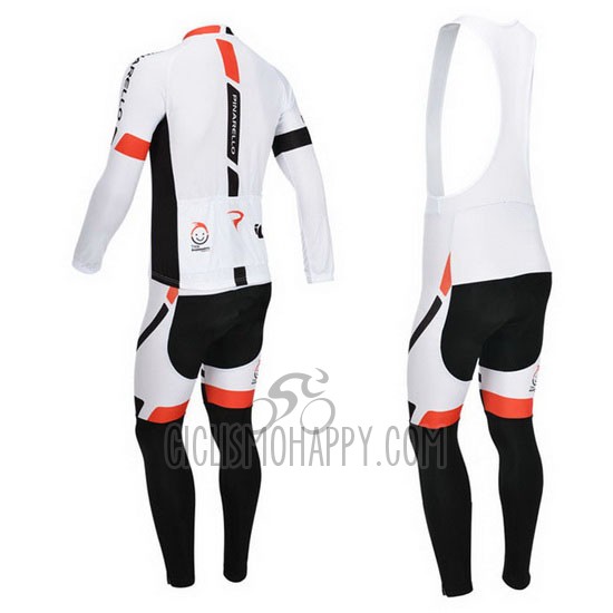 Pinarello Cycling Jersey Bib Tight 2013 Men Long Sleeve Black and White