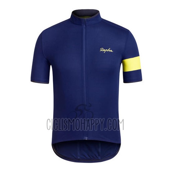 Rapha Cycling Jersey Bib Short 2016 Men Short Sleeve Blue and Black
