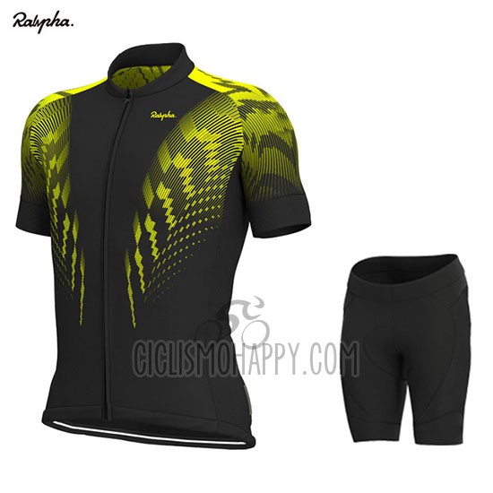 Rapha Cycling Jersey Bib Short 2019 Men Short Sleeve Black Yellow