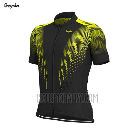 Rapha Cycling Jersey Bib Short 2019 Men Short Sleeve Black Yellow