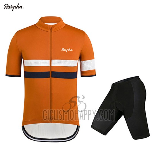 Rapha Cycling Jersey Bib Short 2019 Men Short Sleeve Orange White