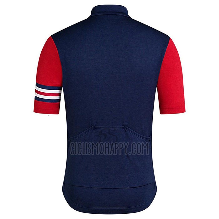 Rapha Cycling Jersey Bib Short 2021 Men Short Sleeve Dark Blue Red