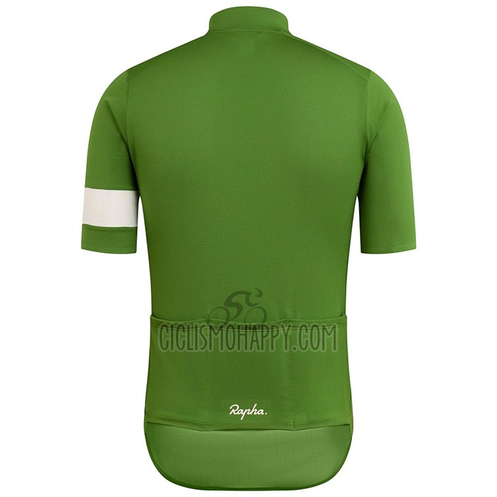 Rapha Cycling Jersey Bib Short 2021 Men Short Sleeve Green