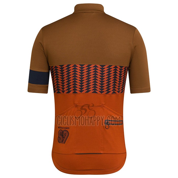 Rapha Cycling Jersey Bib Short 2021 Men Short Sleeve Marron Orange