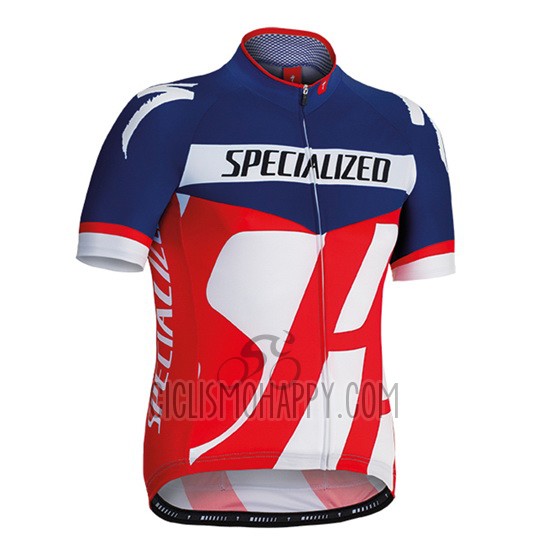 Specialized Cycling Jersey Bib Short 2016 Men Short Sleeve Blue and Red